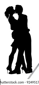 romantic couple silhouettes