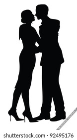 romantic couple silhouettes