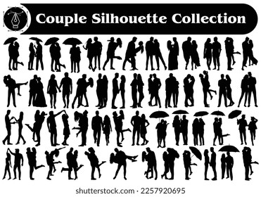 Romantic Couple Silhouettes Vector Collection