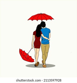 romantic couple vector illustration on white background , happy valentines day