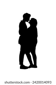 ilustración vectorial pareja romántica de una silueta de una pareja amorosa