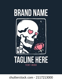 Romantic Couple Vector Illustration of Skull