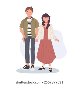 romantic couple walking hand in hand on valentine's day enjoying love and happiness