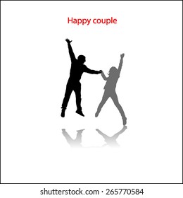 Romantic couples silhouettes