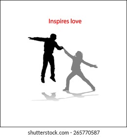 Romantic couples silhouettes