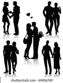 Romantic couples silhouettes (also available jpg version)