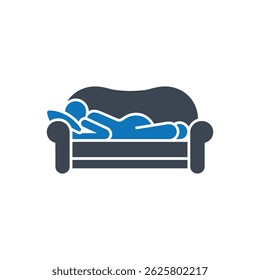 Ícone Romântico Cuddling Sofá Isolado No Fundo Branco