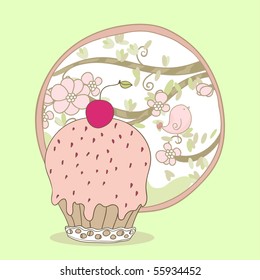 romantic cupcake card