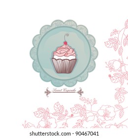 romantic cupcake template