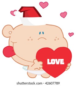 Romantic cupid with love heart