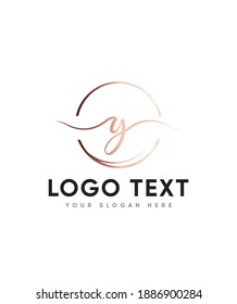 A romantic and cursive handwritten letter type Y logo template, Vector logo for business and company identity 
