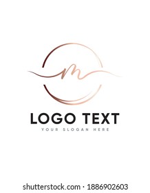 A romantic and cursive handwritten letter type M logo template, Vector logo for business and company identity 