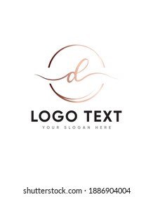 A romantic and cursive handwritten letter type D logo template, Vector logo for business and company identity 