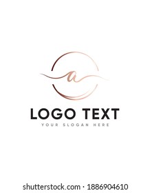 A romantic and cursive handwritten letter type A logo template, Vector logo for business and company identity 