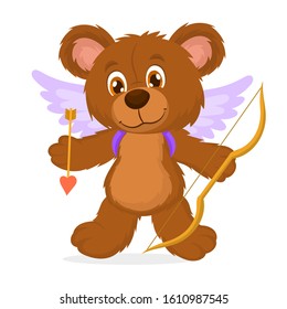 Romantic cute bear. love symbol for valentine's