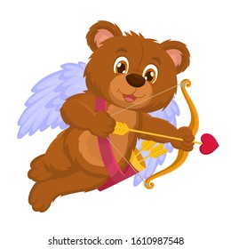 Romantic cute bear. love symbol for valentine's