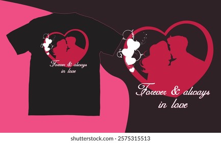 Romantic Cute Couple Love T-shirt design Lovers t-shirts Stylish Couple T-Shirt Design for Lovebirds Valentine’s Day t-shirt designs 