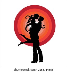 arte vectorial romántico lindo pareja amor