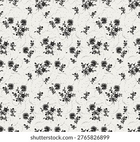 Romantic Cute floral pattern in the small flower. Ditsy print. Seamless vector texture. Elegant template for fashion prints. Printing with small orange flowers. White background.