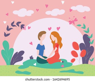 Romantic cute hand drawn  vector illustration