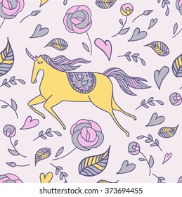 romantic cute sweet unicorn fantasy dream vector background