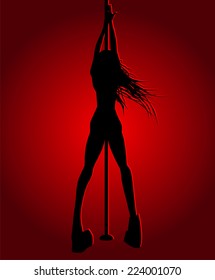 Romantic dancing girl in red light