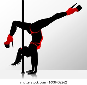 Romantic dancing girl. Vector illustration.
