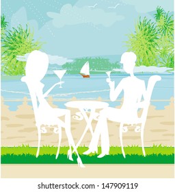 romantic date on a tropical beach