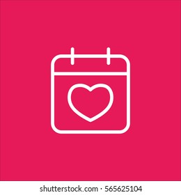 romantic date reminder calendar line icon