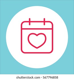 romantic date reminder calendar line icon
