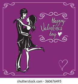 Romantic date. Valentines day. Sketch drawing vector. Valentines day. Can be used for banners, cards, covers, etc.