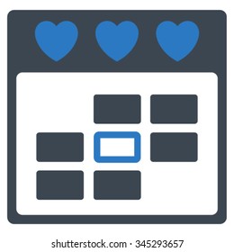 Romantic Date vector icon. Style is bicolor flat symbol, smooth blue colors, rounded angles, white background.
