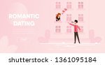 Romantic Dating Couple. Boyfriend Sing Romantic Song to Girlfriend Cartoon Vector Illustration. Man Sing Serenade Outdoor Woman Listen Window House. Love Romance Concept Proposal Night