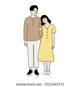 Vector de ilustración de pareja de citas románticas