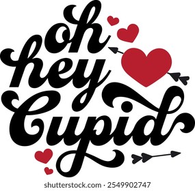 A romantic Valentine’s Day vector featuring hearts, roses, and cupid arrows in soft pink, red, and white tones. Perfect for cards, invitations, social media, or prints.
