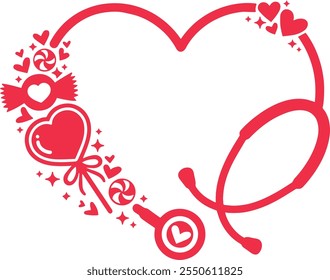 Un romántico Vector de San Valentín con corazones, rosas y flechas de cupido en suaves tonos rosados, rojos y blancos. Perfecto para tarjetas, invitaciones, redes sociales o impresiones.