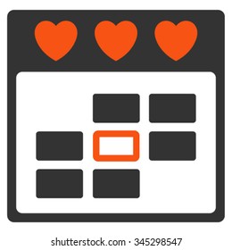 Romantic Day vector icon. Style is bicolor flat symbol, orange and gray colors, rounded angles, white background.