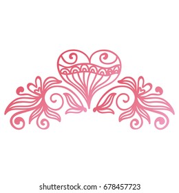 Romantic decorative element of hearts. Vector illustration.