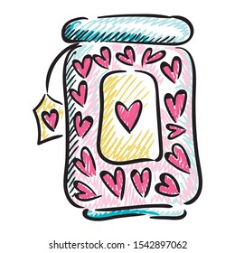 Romantic decorative element. Sketch. Vector illustration