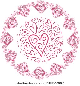 Romantic decorative element. Vector illustration