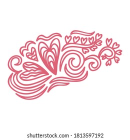 Elementos decorativos románticos. Ilustración del vector