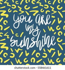 Romantic decorative poster with handwritten lettering. Modern ink calligraphy on handdrawn background. Trendy vector design for Valentine Day or wedding