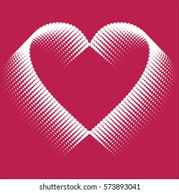 Romantic design element - heart for valentines day. Halftone pattern.