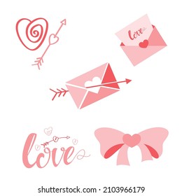 elementos de diseño romántico para las parejas como saludo