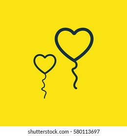 Romantic design elements isolated. Thin line version. Vector illustration. Icecream icon