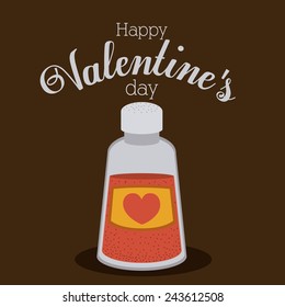 Romantic design over brown background, vector illustration.