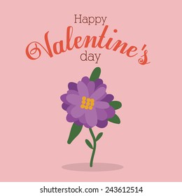 Romantic design over pink background, vector illustration.