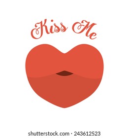 Romantic design over white background, vector illustration.