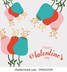 Romantic design over white background, vector illustration.