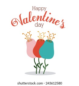 Romantic design over white background, vector illustration.